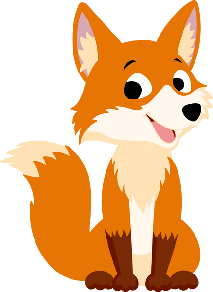 Cute Fox Cartoon Illustration
